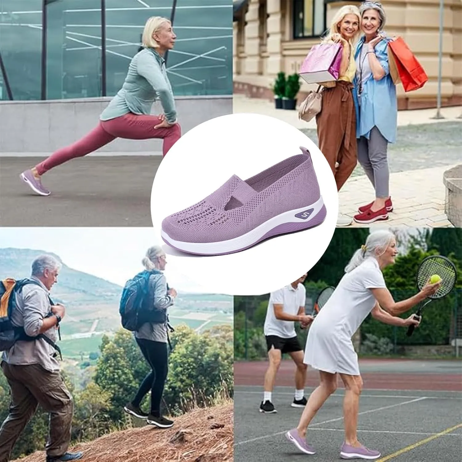 Orthopedic Shoes for Women, All-Day Comfort, Wide Width, Lightweight Breathable Slip On, Nurse Shoes Arch Support, Orthopaedic Walking Sneakers