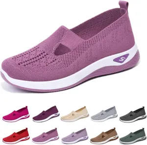 Orthopedic Walking Shoes for Women,2025 New Orthowalkway Womens Shoes,Woven Orthopedic Breathable Walking Sneaker Non-Slip Arch Support Slip on Shoes