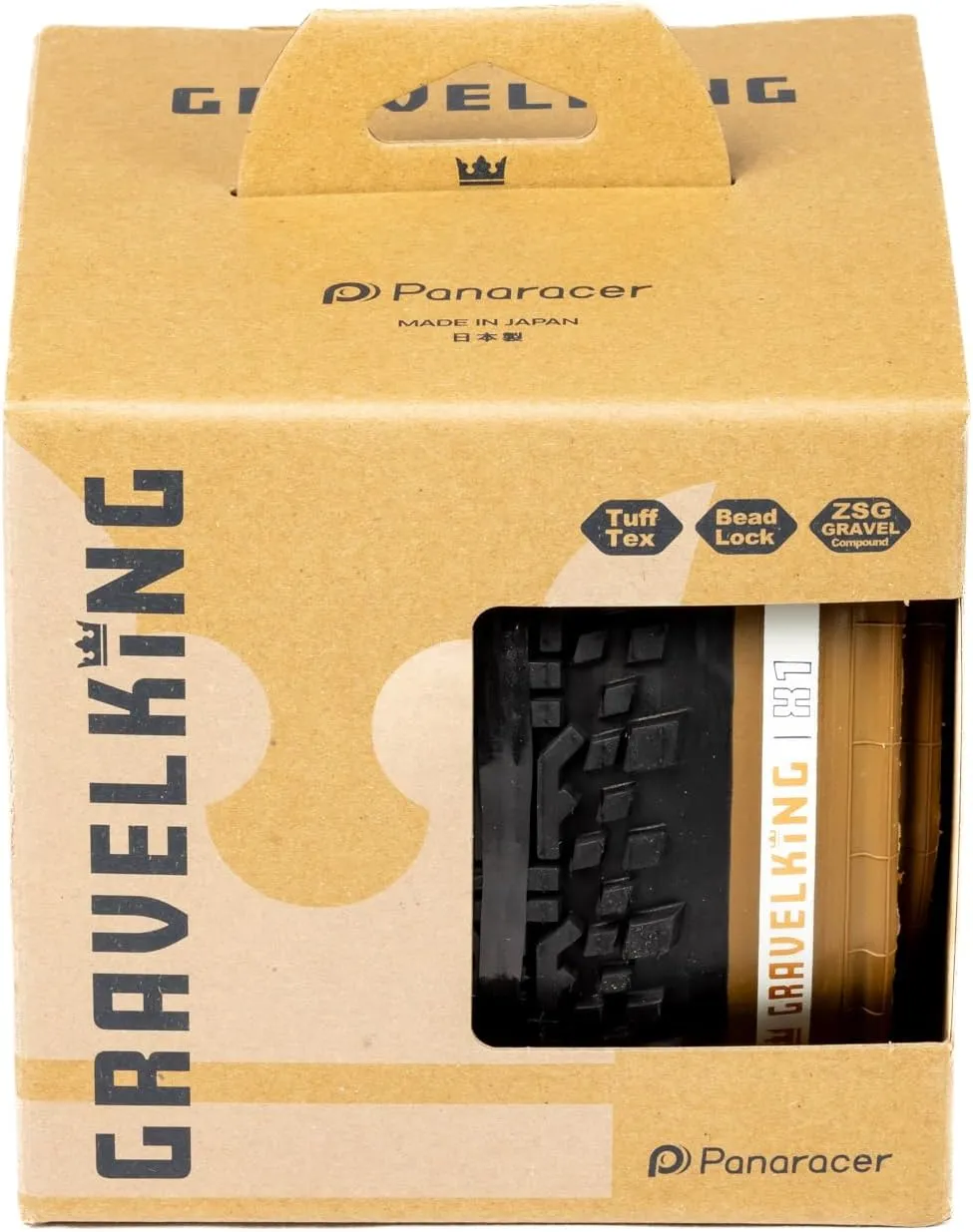 Panaracer Gravelking X1 TLR Tubeless Ready Folding Tyre - ZSG Gravel Compound -Puncture Resistant - Beadlock Technology - 120Tpi TuffTex Casing - Gravel Cycling Tyre