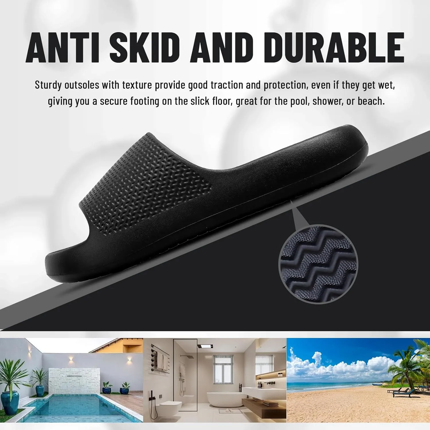 Pillow Slippers for Women and Men Non Slip Quick Drying Shower Cloud Slide Sandals Thick Sole, Non-Slip, Easy to Clean Indoor And Outdoor Slippers with Arch Support