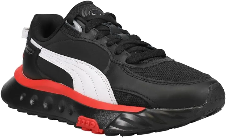 Puma Kids Boys Wild Rider Route Lace Up Sneakers Shoes Casual - Black