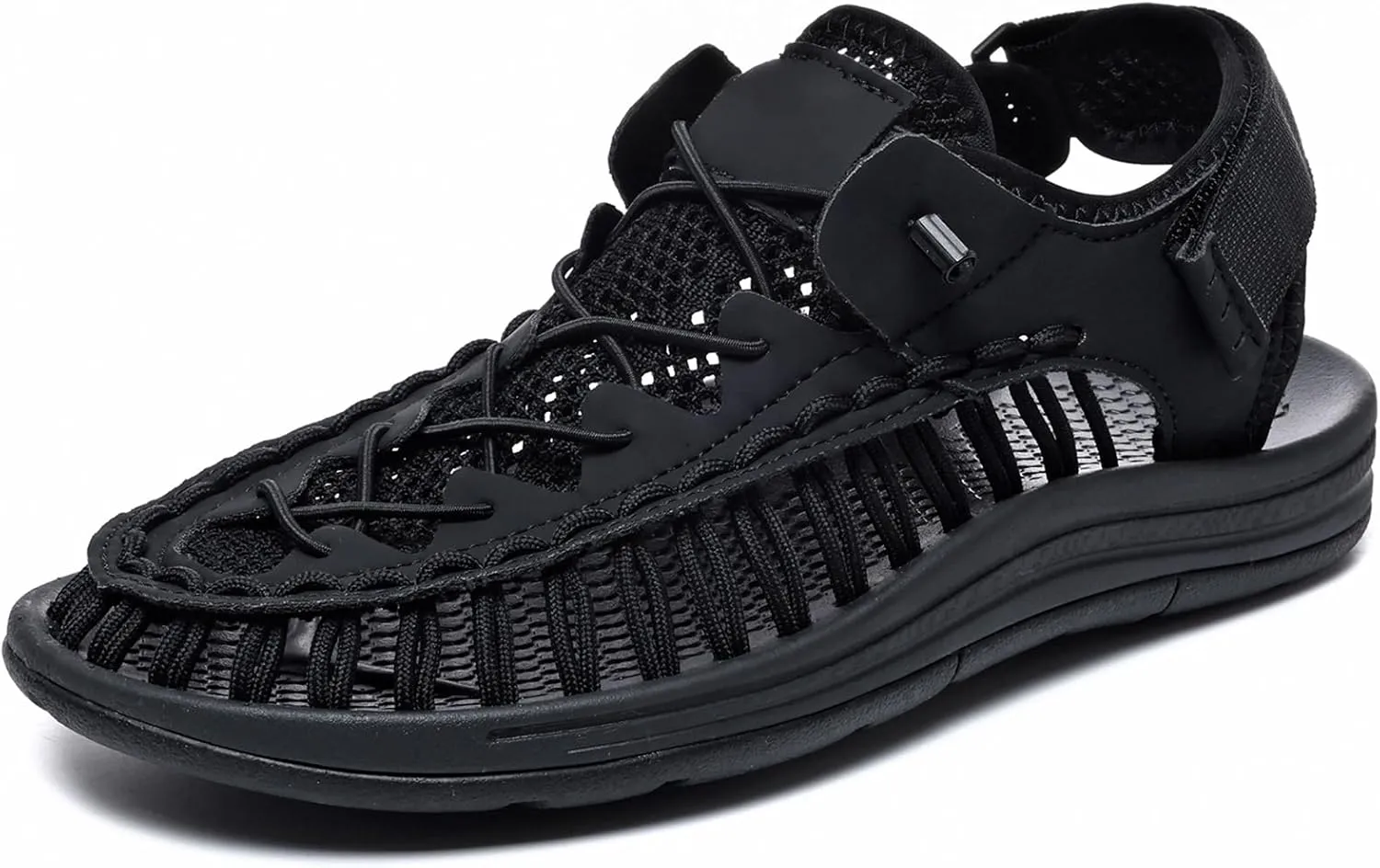 Quickshark Mens sandals Leather Arch Support sandal Classic Handmade Shoes Lightweight Comfortable Cord Beach Shoe