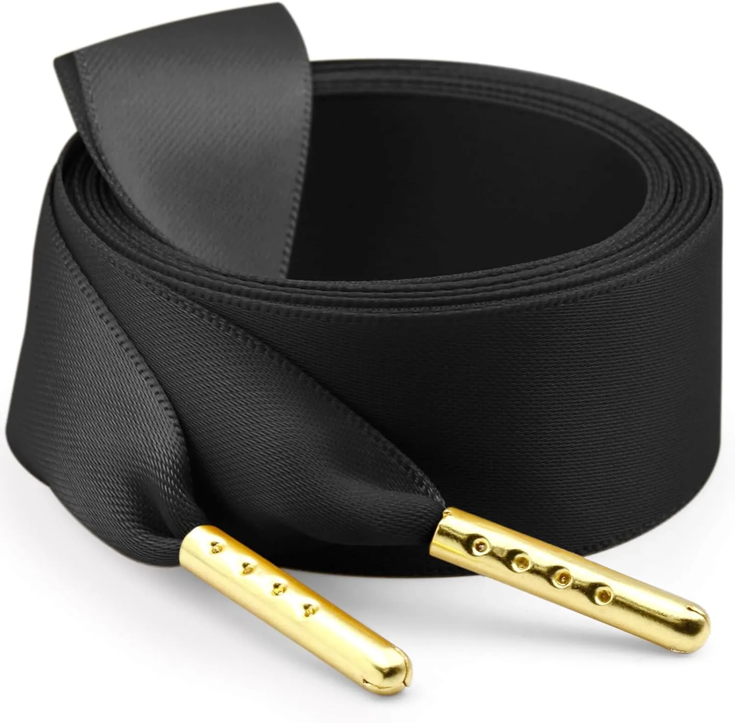 Ribbon Satin Sneakers Shoelaces: 2 Pair 22mm Wide Flat Silk Shoe Laces