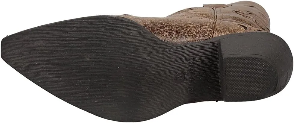 ROPER Womens Chloe Snip Toe Casual Boots Mid Calf Mid Heel 2-3" - Brown
