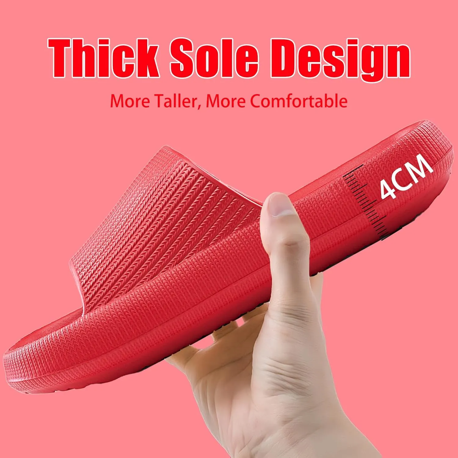 rosyclo Cloud Slippers for Women and Men, Pillow House Slippers Shower Shoes Indoor Slides Bathroom Sandals, Ultimate Comfort, Lightweight, Thick Sole, Non-Slip, Easy to Clean