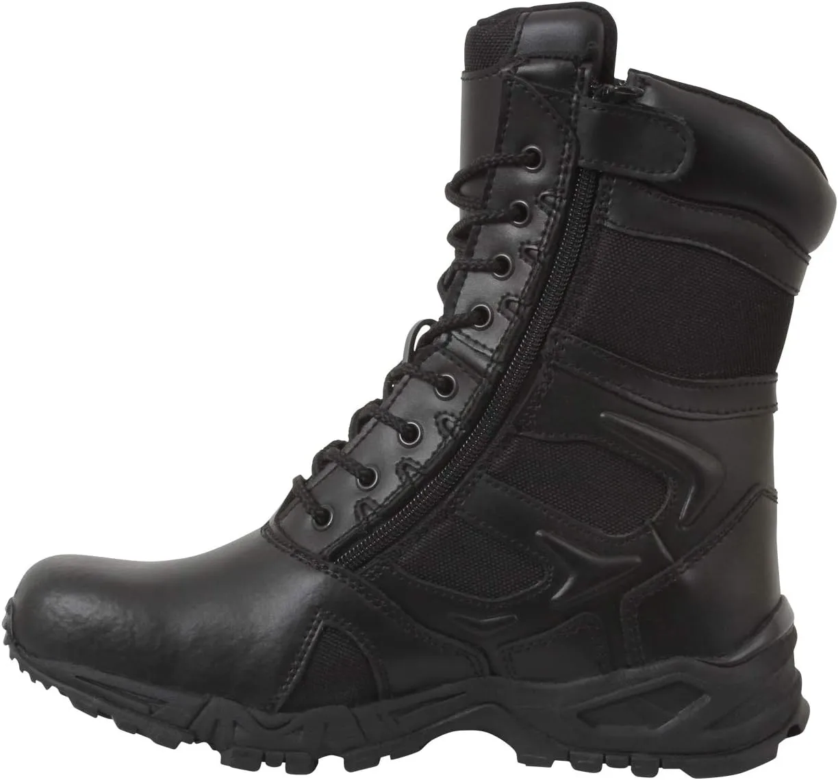 Rothco Forced Entry Deployment Boots With Side Zipper - 8 Inch (Black, US Footwear Size System, Adult, Men, Numeric, Medium, 9)