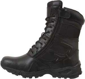 Rothco Forced Entry Deployment Boots With Side Zipper - 8 Inch (Black, US Footwear Size System, Adult, Men, Numeric, Medium, 9)