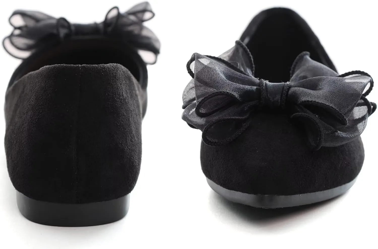 SAILING LU Bowknot Ballet Flats Womens Pointy Toe Casual Flat Shoes Suede Dress Shoes Wear to Work Slip On Moccasins