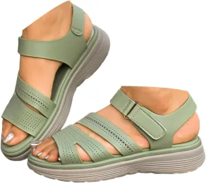 Sandals For Women 2025 Dressy Comfort Cushion Walking Sandal Girl'S Elatic Sole Solid Color Flat Walking Shoes