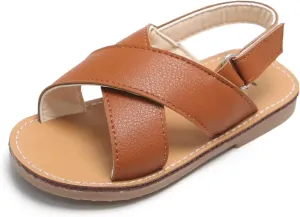 SEAUR Girls Sandals Kids Sandals Toddler Baby PU Leather Sandals Shoes Little Boys Flat Sandals Summer Outdoor