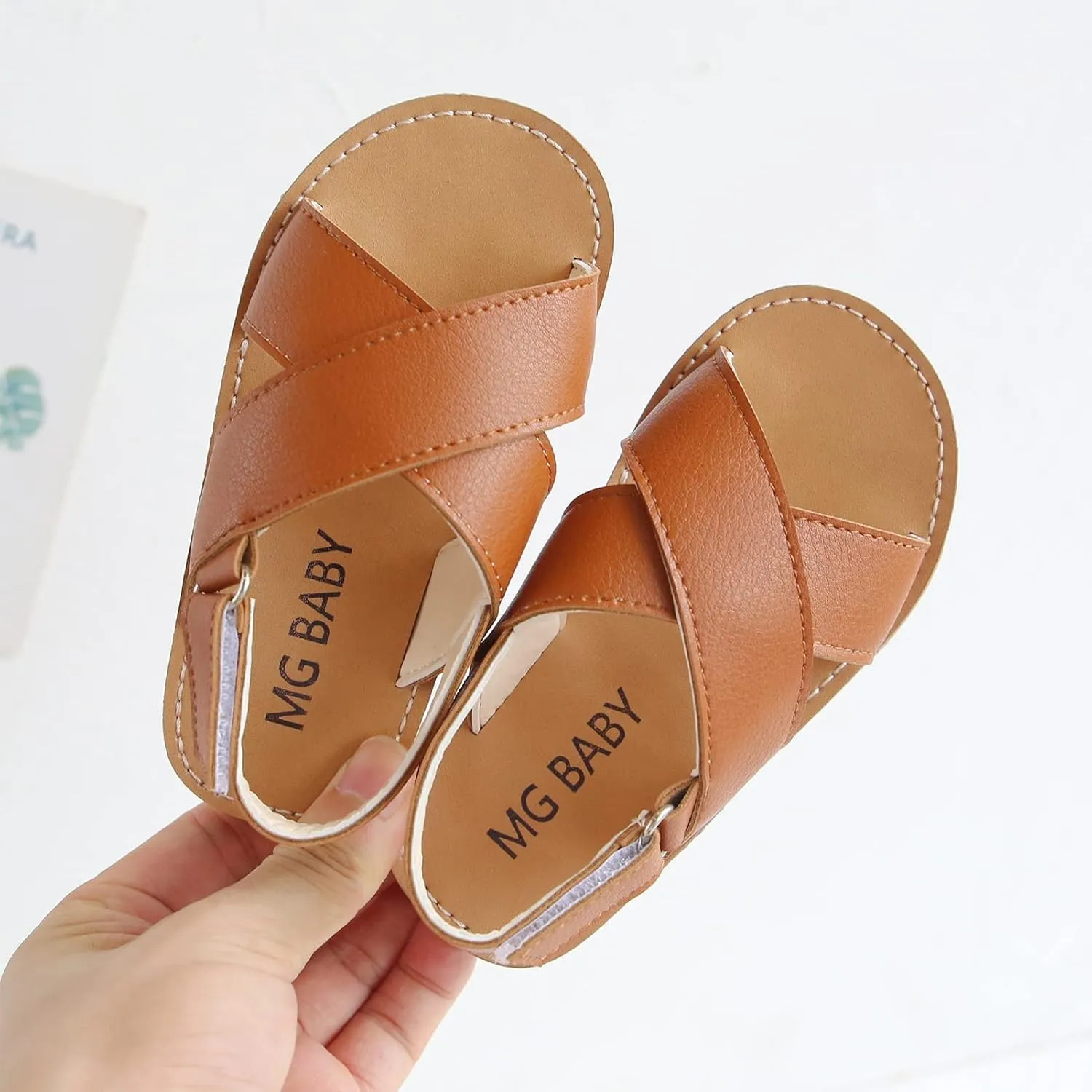 SEAUR Girls Sandals Kids Sandals Toddler Baby PU Leather Sandals Shoes Little Boys Flat Sandals Summer Outdoor