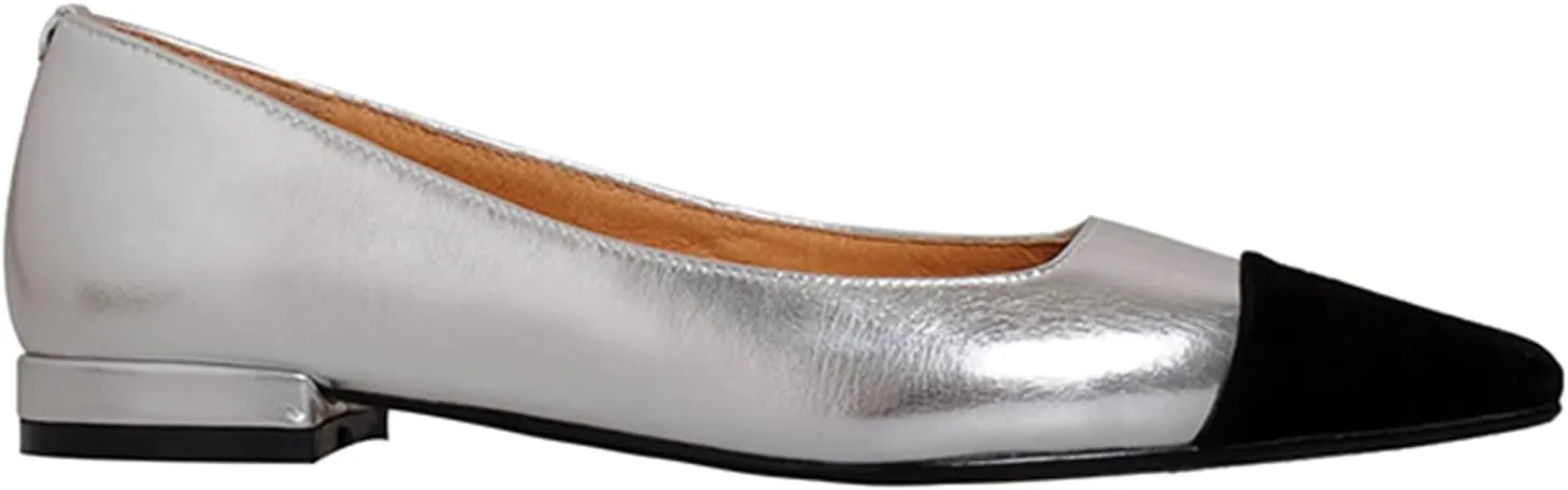 SHODENSE Women Casual Cap Toe Flats Slip on Pointed Toe Ballet Flats Two Tone 0.5" Low Flat Heel Pumps Comfort Colorblock Basic Flat Dress Shoes Work Chic Driver Flats Fall 4-11 M US