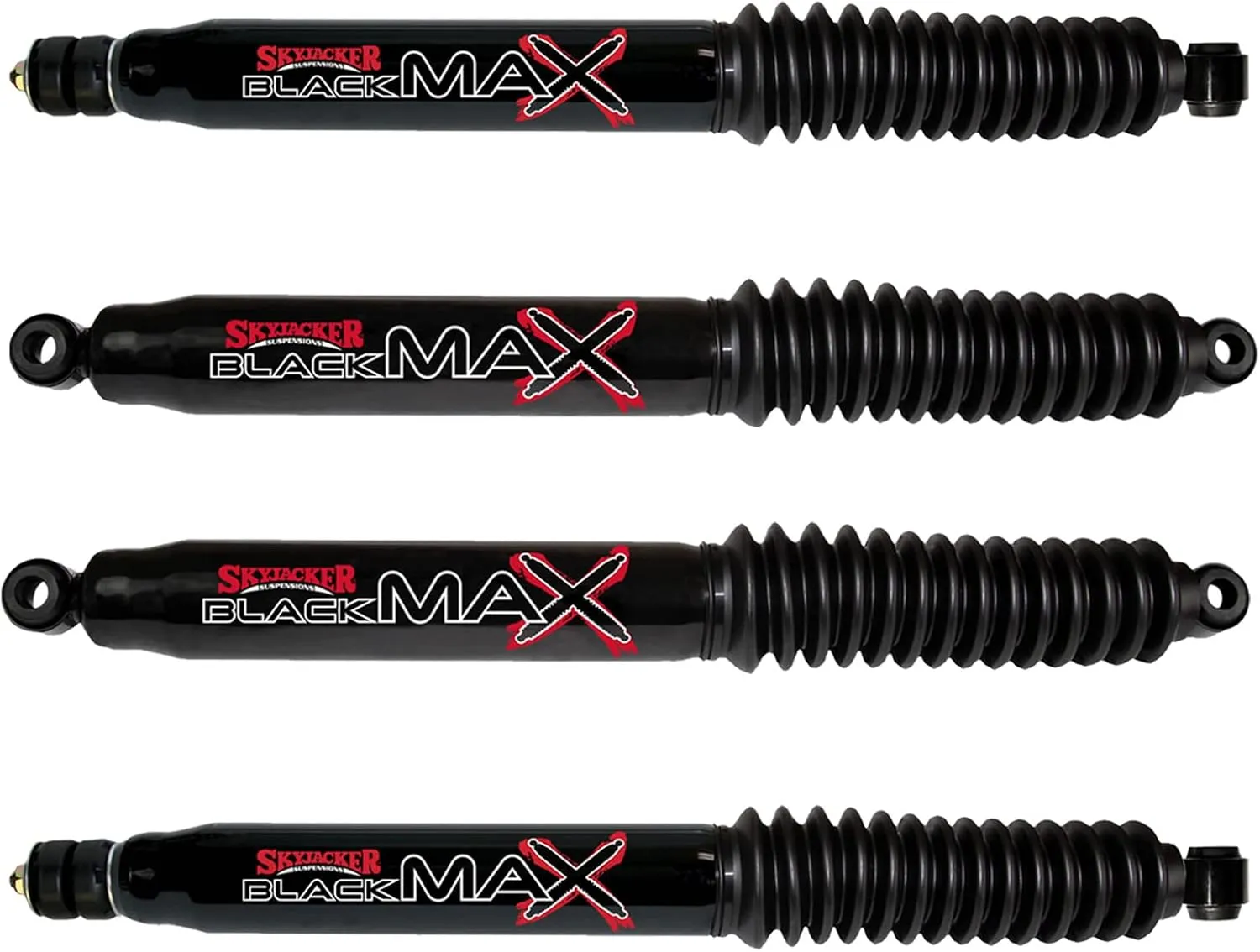 Skyjacker Black MAX Series Set of Front and Rear Shock Absorbers for 2005-2016 Ford F-250 Super Duty F-350 Super Duty 4WD with 0-3 Inch Lift | Includes TrendsAuto Decal Sticker | B8591 B8560