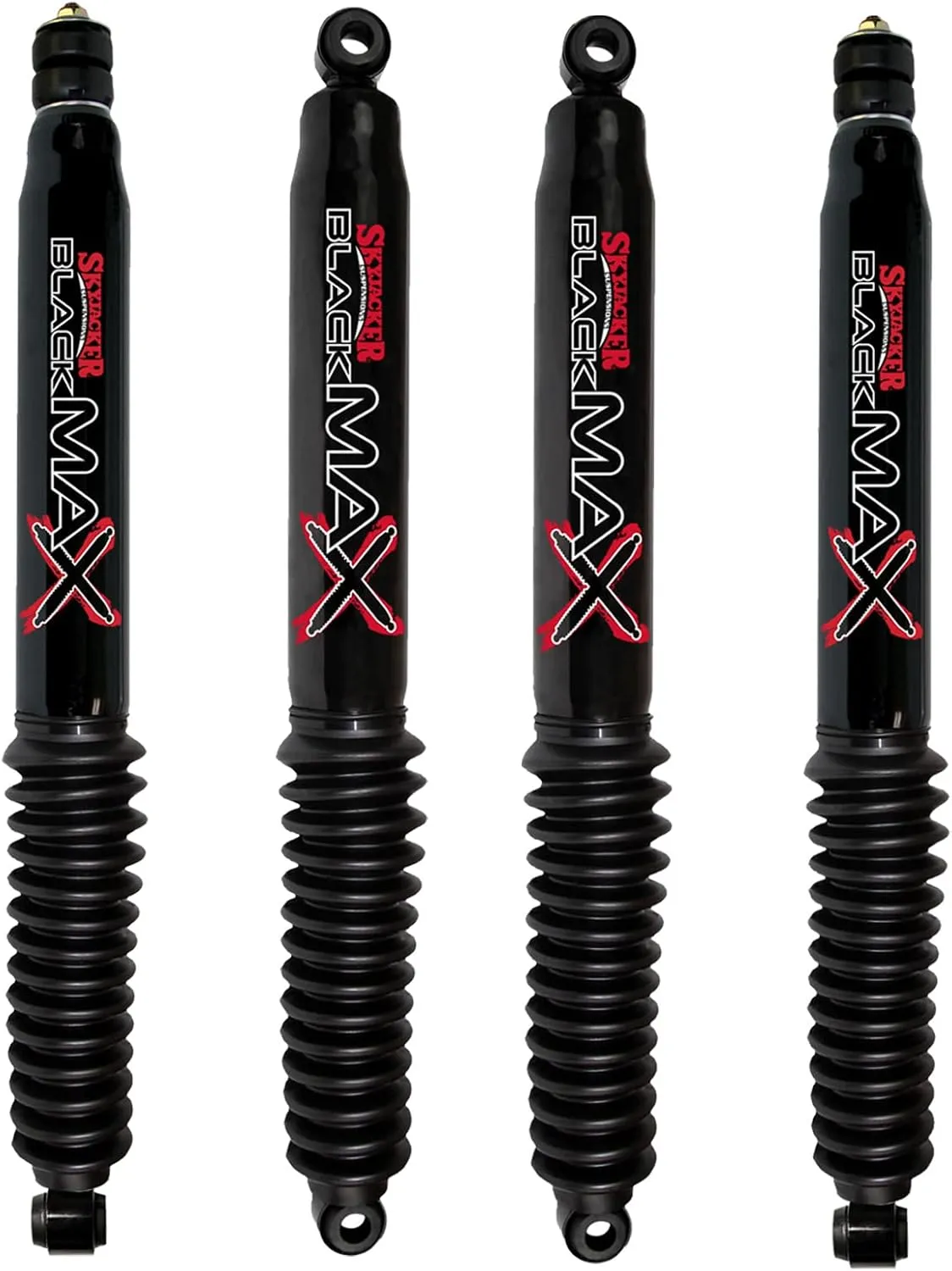 Skyjacker Black MAX Series Set of Front and Rear Shock Absorbers for 2005-2016 Ford F-250 Super Duty F-350 Super Duty 4WD with 0-3 Inch Lift | Includes TrendsAuto Decal Sticker | B8591 B8560