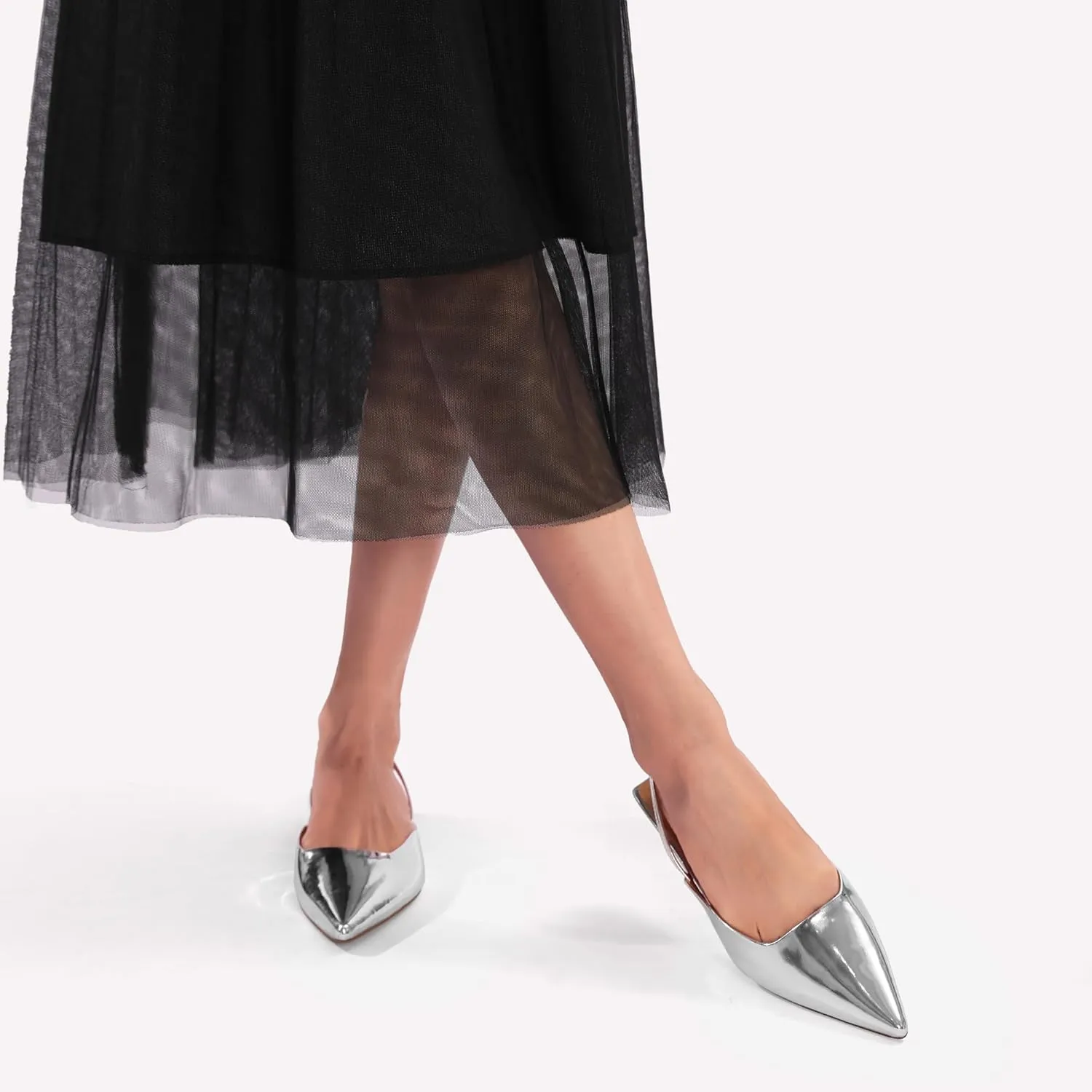 Slingback Flats for Women Slip On Pointed Toe Casual Mule Shoes