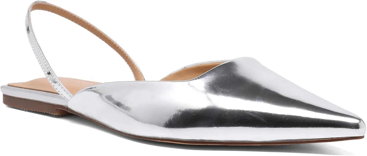 Slingback Flats for Women Slip On Pointed Toe Casual Mule Shoes