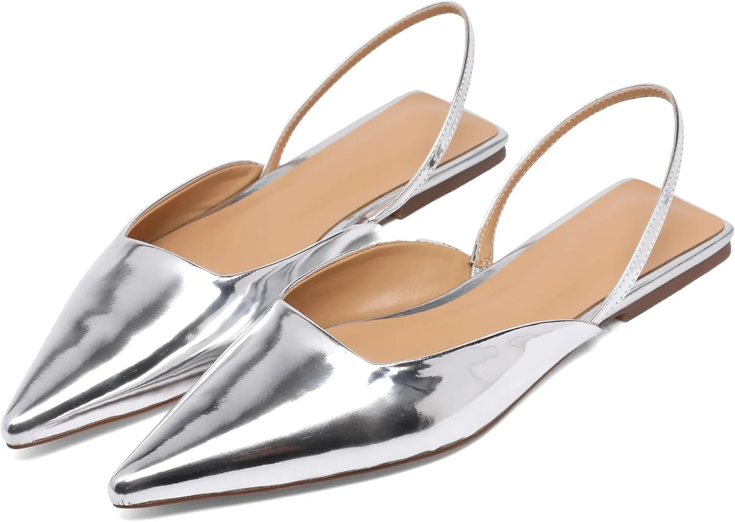 Slingback Flats for Women Slip On Pointed Toe Casual Mule Shoes