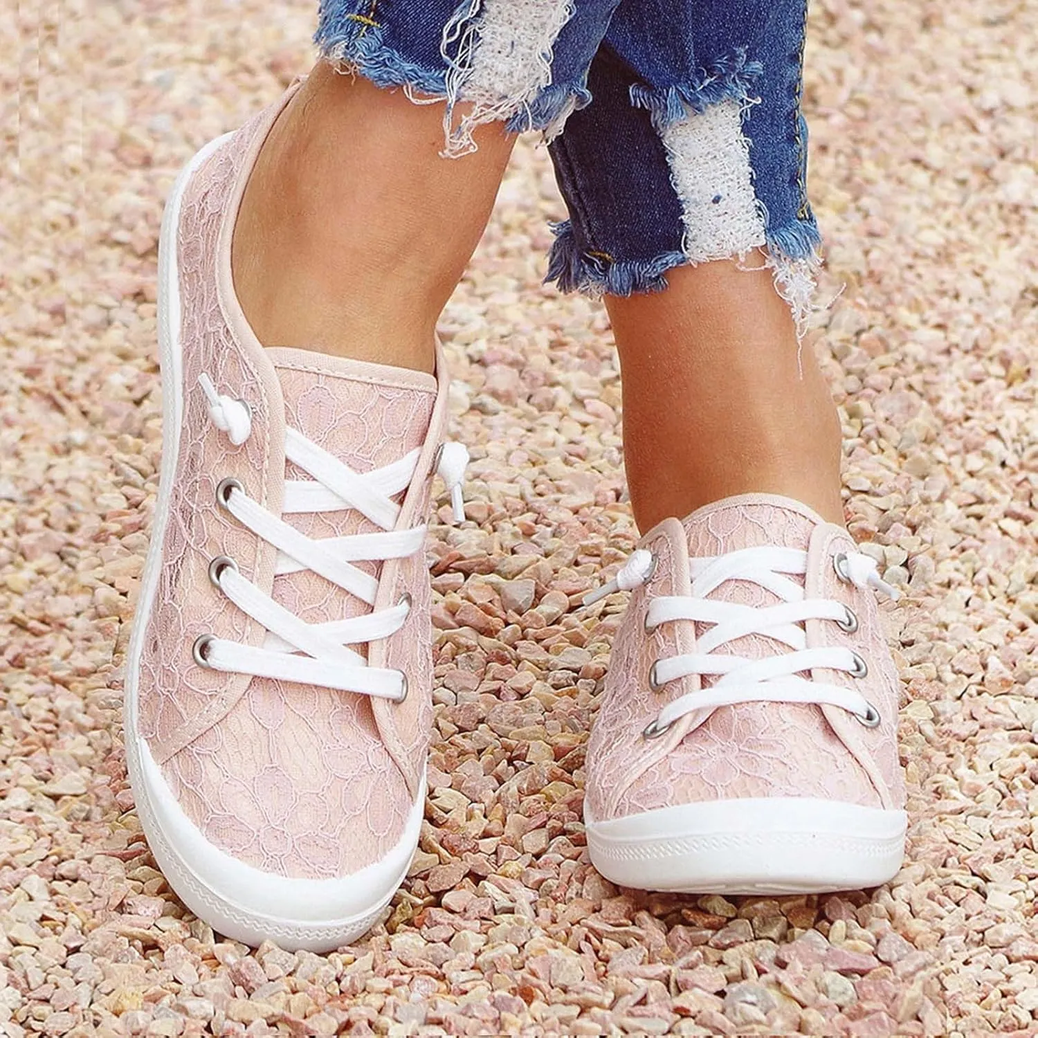 Slip Ladies Loafers for Women's Shoes Vulcanize Flat On Lace Women's Casual Shoes Casual Lace up Sneaker