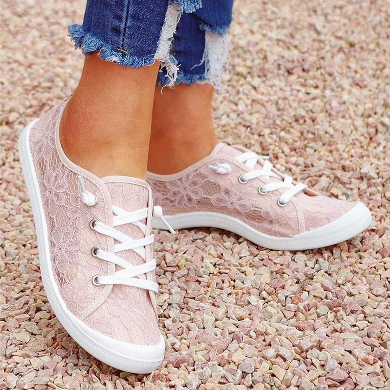 Slip Ladies Loafers for Women's Shoes Vulcanize Flat On Lace Women's Casual Shoes Casual Lace up Sneaker