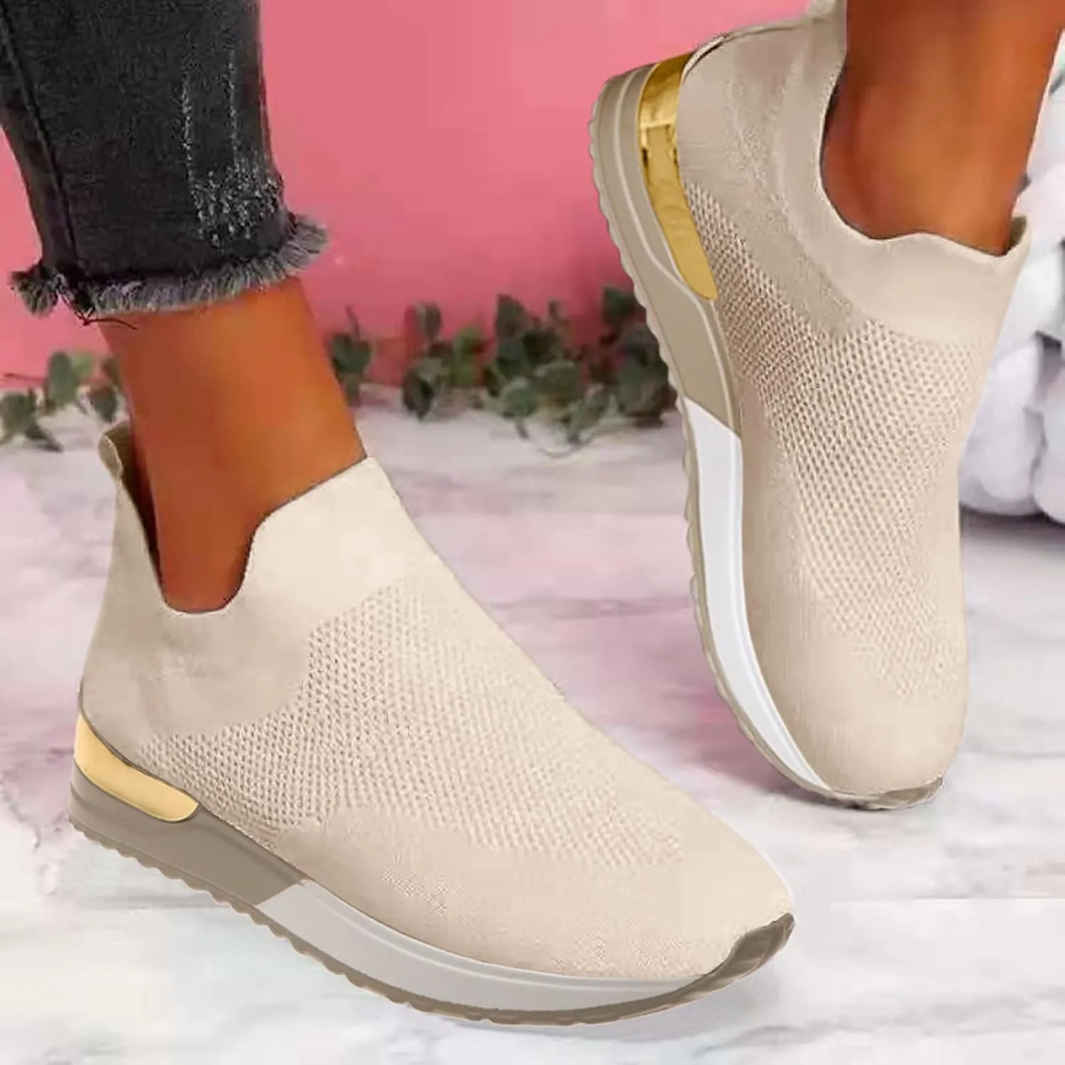 Sneakers for Women Running Shoes Slip On Casual Slip On Shoes Women Casual Casual Shoes Slip On Fashion Sneakers Slip On Tennis Shoe White Loafers
