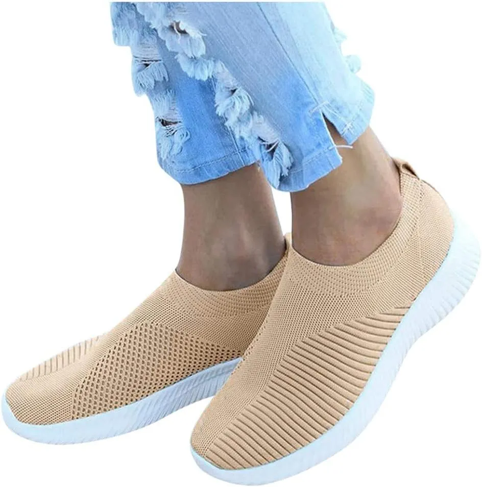Sneakers for Women Running Shoes Slip On Casual Tennis Shoes Womens High Top Casual Shoes Trendy Brown Sneakers Tennis Shoe Loafers Dress Shoe