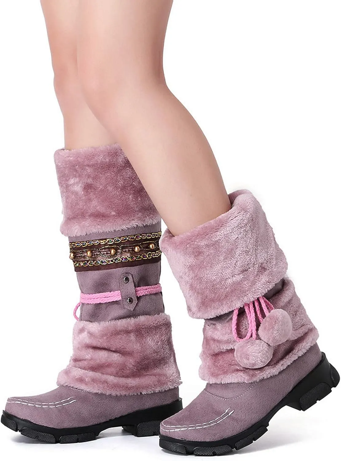Snow Boots Cute Snow Boots for Women Waterproof Warm Non Slip Snow Boots for Women Wide Extra Wide Calf Womens Snow Boots Winter Womens Boots Snow Womens Winter Ankle Boots