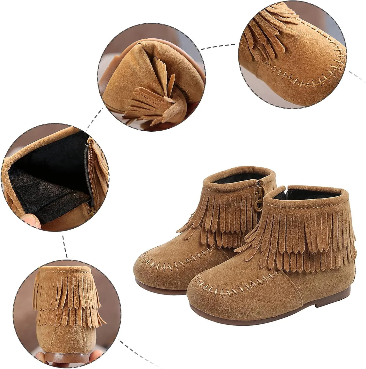 Snow Boots for Baby Girls Kids Infant Winter Girls's Boots Toddler Fringe Tassel Ankle 1 Year Old Walking Shoes