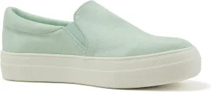 Soda Flat Women Shoes Slip On Loafers Casual Sneakers Memory Foam Insoles Hidden Platform/Flatform Round Toe Hike-G Green Light Mint 7.5