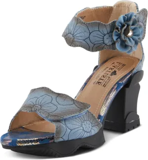 Spring Step L'Artiste Women's SUPERCOOL Heeled Sandals - Embossed Design, Hook and Loop Closure