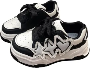 Star Motif Platform Shoes - Chunky Sneakers for Women, Aesthetic Shoes, Star Platform Shoes