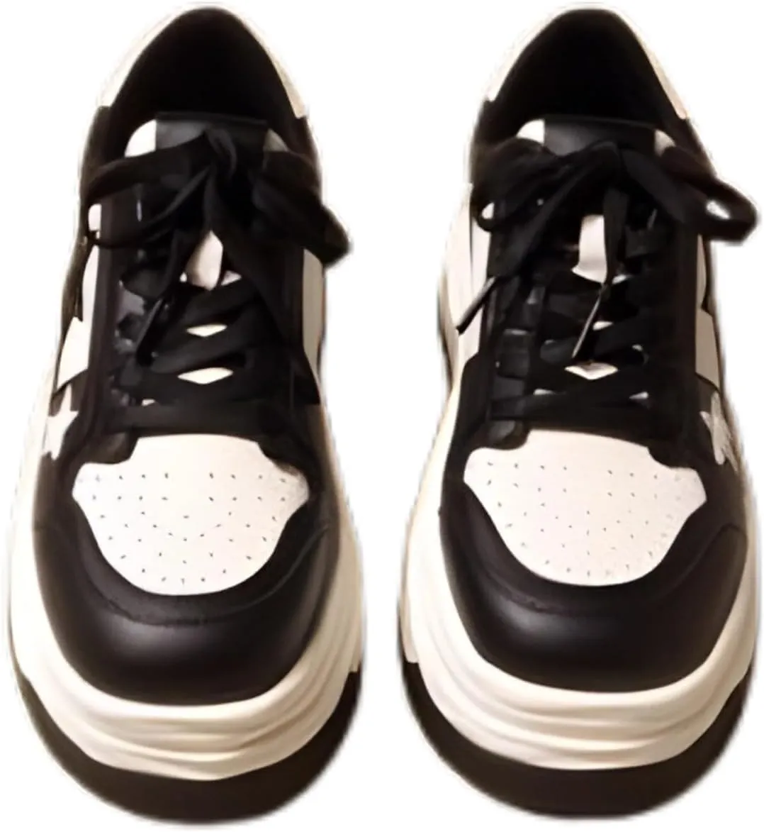 Star Patch Chunky Platform Sneakers for Women Girls, Y2K Streetwear, Sculpted Midsole, Skate, Trendy, Stylish