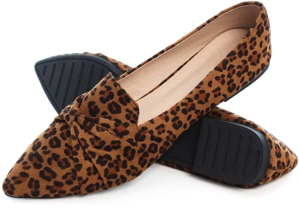 Stunner Classic Women's Pointed Toe Bowknot Ballet Flats Comfortable Cute Dress Flats