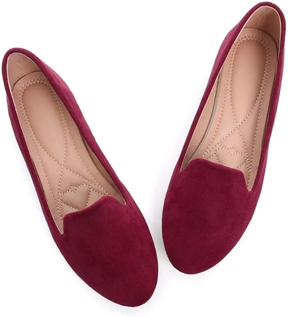 Stunner Women Cute Slip-On Ballet Shoes Soft Solid Classic Pointed Toe Flats