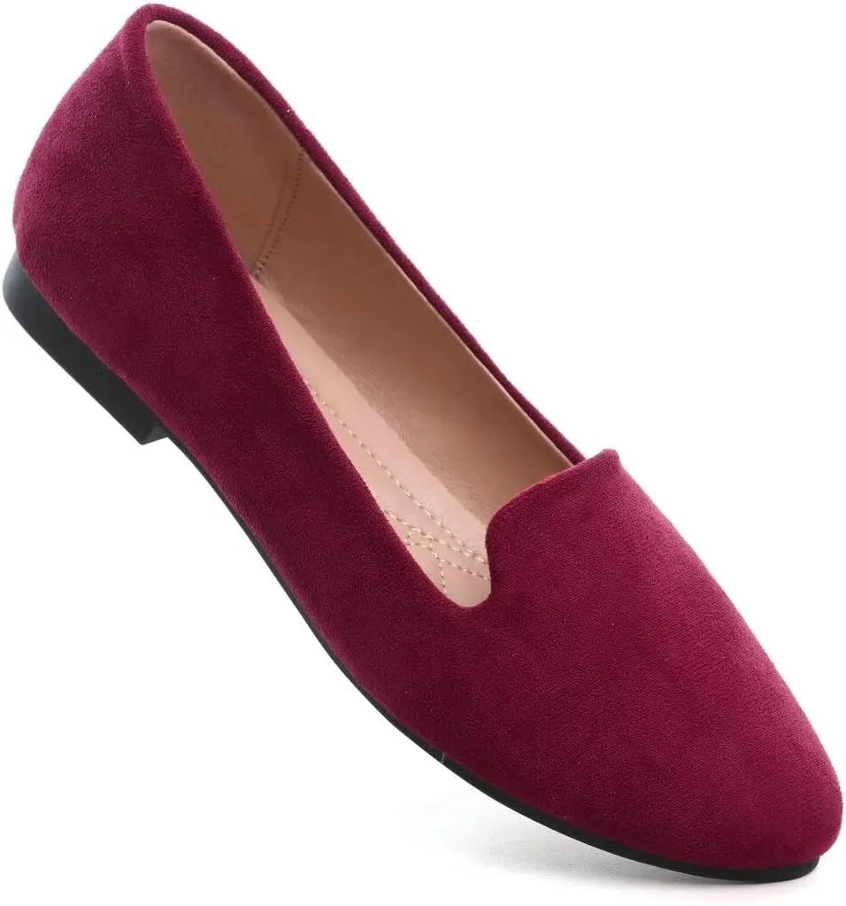 Stunner Women Cute Slip-On Ballet Shoes Soft Solid Classic Pointed Toe Flats