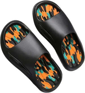 Summer Indoor Outdoor Slippers Sports Sandals for Men and Women Home Leisure Slides Slippers Beach Couples Clogs Open Toe Slip On Massage Flats Shoes (Color : Black, Size : EUR43)