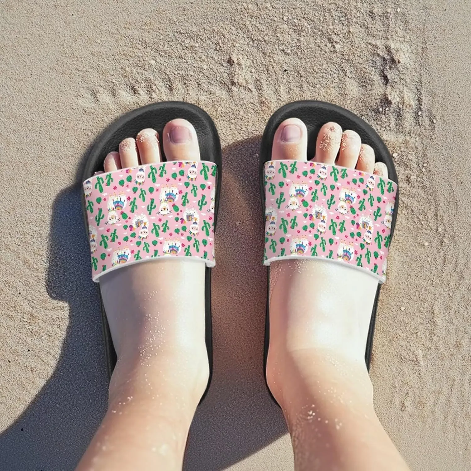 Summer Slide Slippers for Girls Shower Slippers Bathroom Pool Sandals Non-Slip Quick Drying Shower Slides Sandals