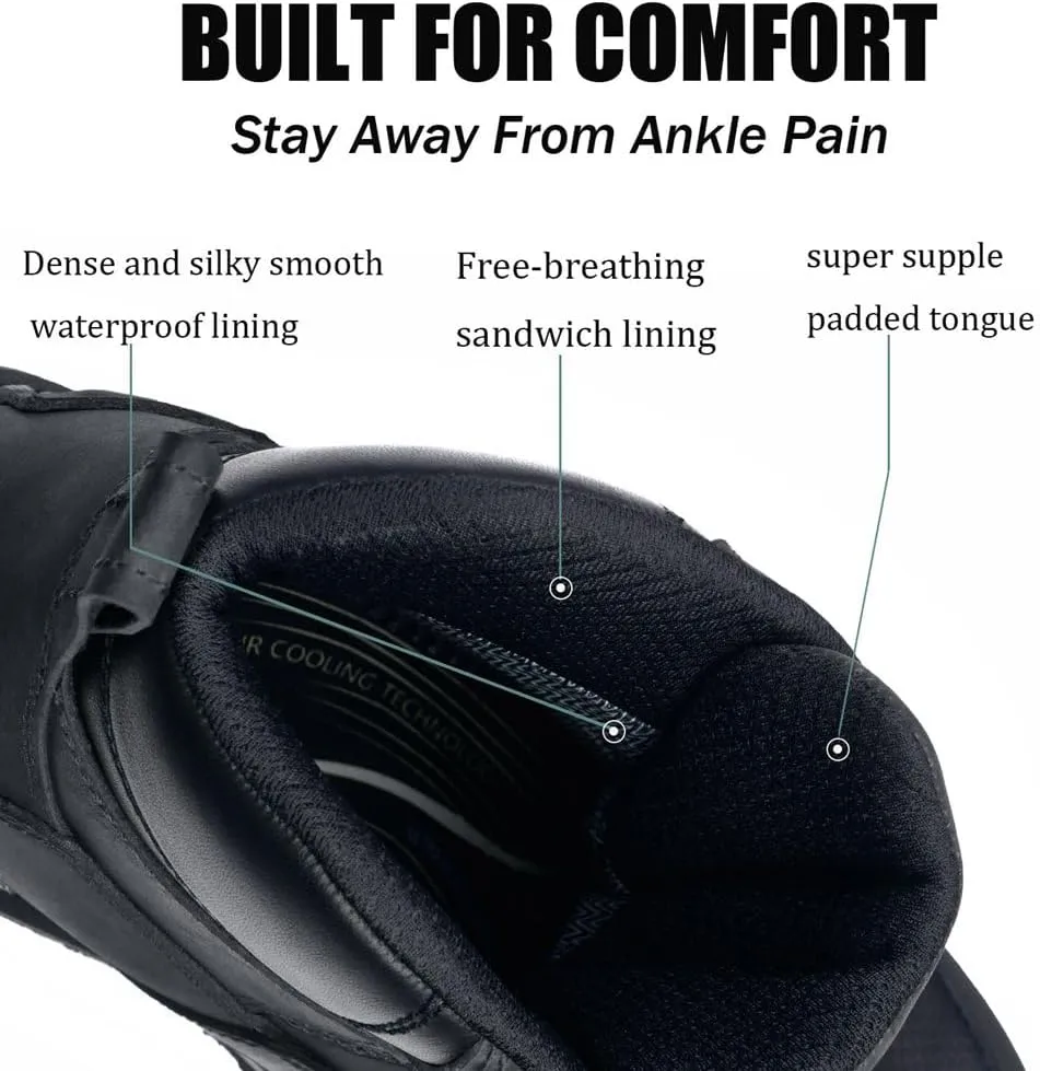 SUREWAY Composite Toe Heavy Duty Waterproof Work Boot, Men’s 6" Goodyear Welt Oil/Slip Resistant Dual-Density Comfortable Outsole Leather Construction Industrial Safety Lace Up Work Boots - Brown