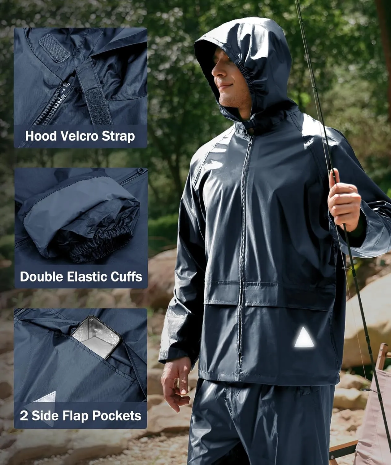 SWISSWELL Rain Suits for Men Women Waterproof Rain Gear for Fishing Heavy Duty Work Raincoat and Pants