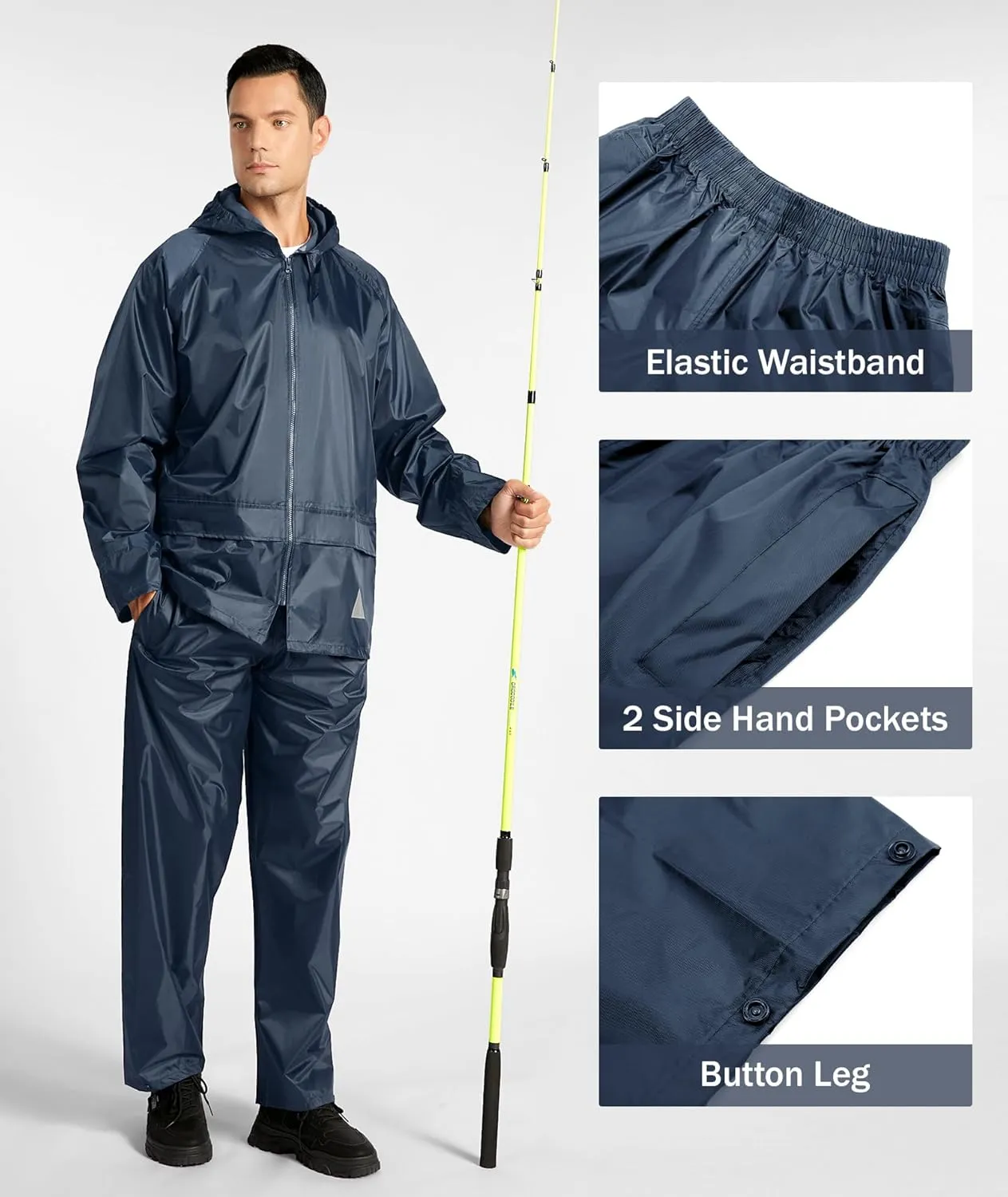 SWISSWELL Rain Suits for Men Women Waterproof Rain Gear for Fishing Heavy Duty Work Raincoat and Pants