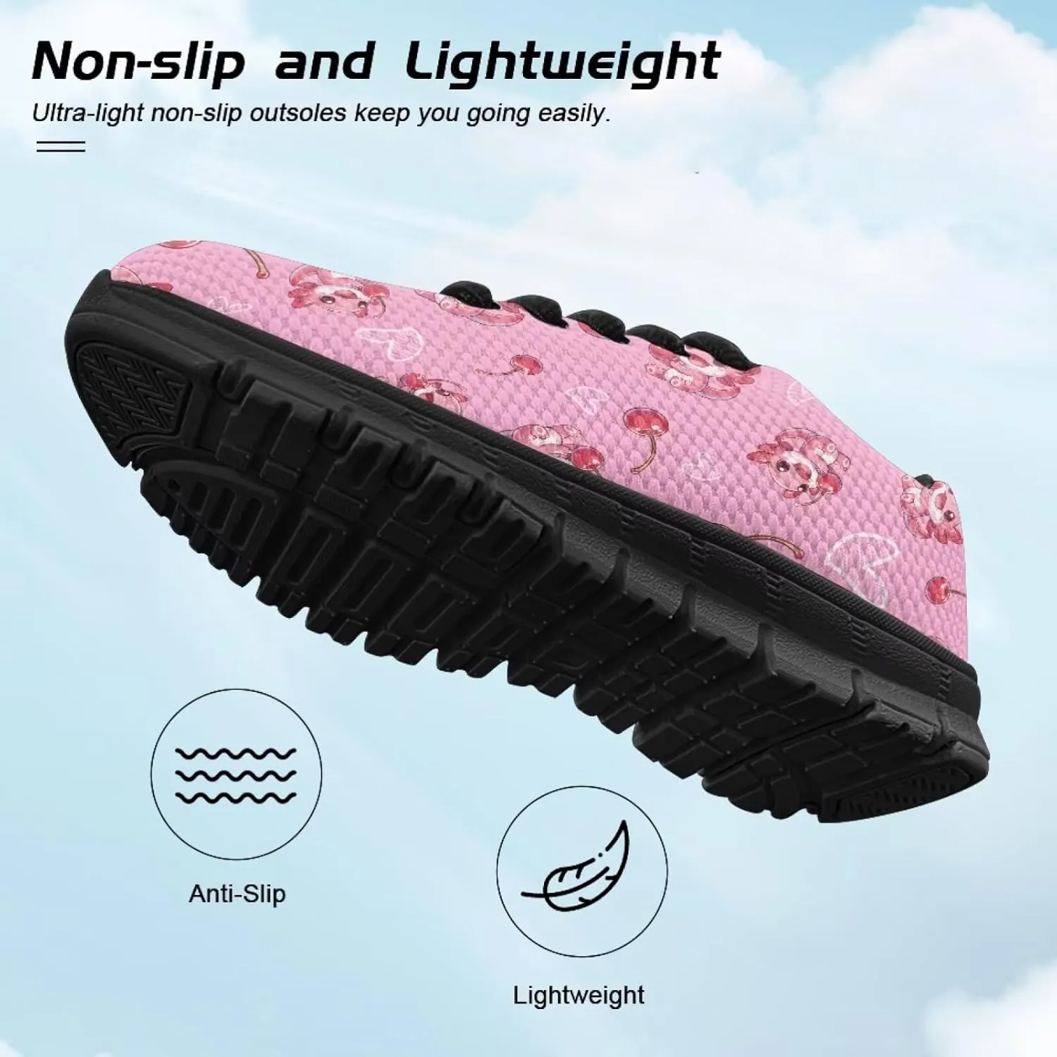 SYtrade Kids Lace-up Athletic Sneaker for Girls Flat Walking Shoes Black Sole