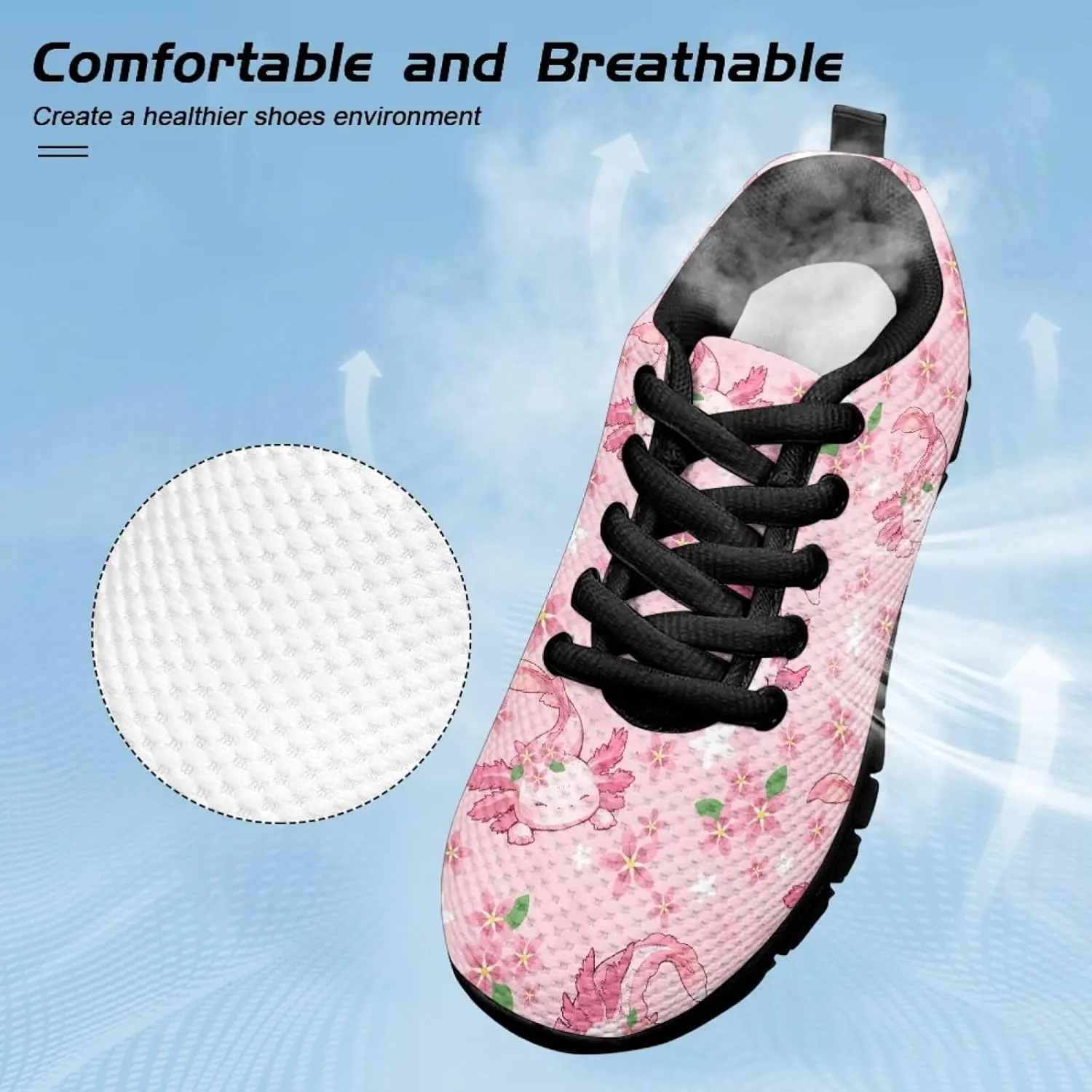 SYtrade Kids Lace-up Athletic Sneaker for Girls Flat Walking Shoes Black Sole