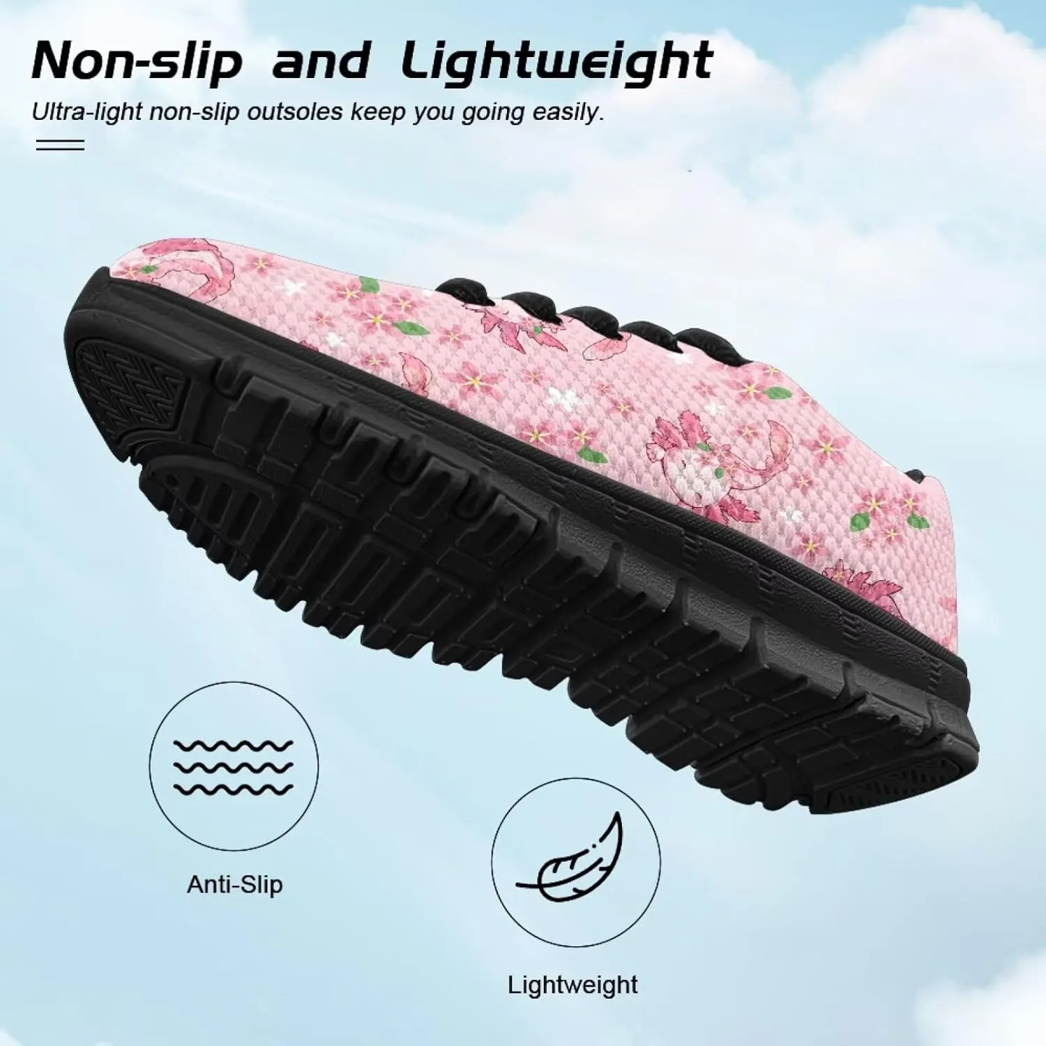 SYtrade Kids Lace-up Athletic Sneaker for Girls Flat Walking Shoes Black Sole