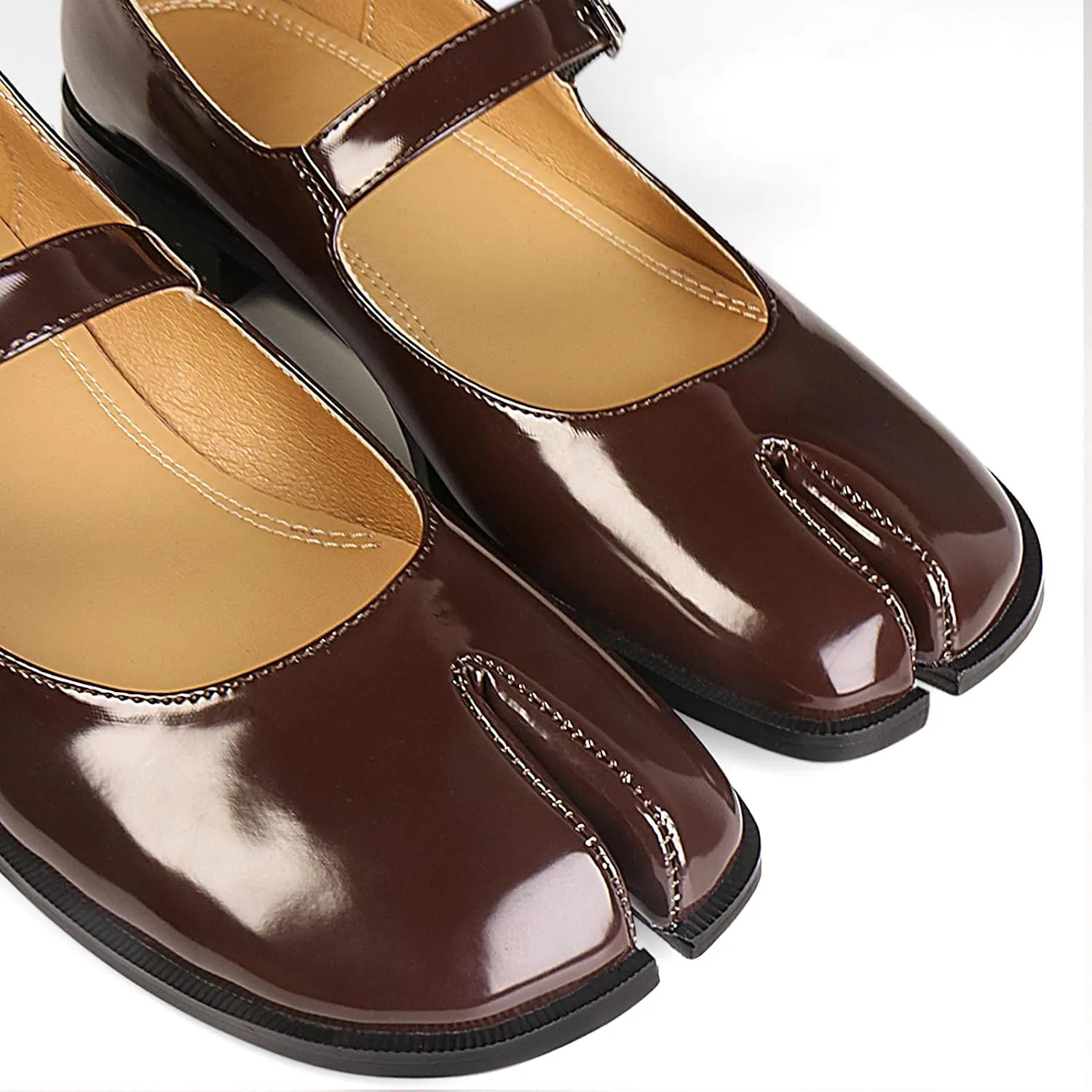 Tabi Mary Jane Shoes Women Split Toe Ankle Buckle Strap Womens Flats Comfort Casual Dressy Party School Work Dress Pumps Shoes