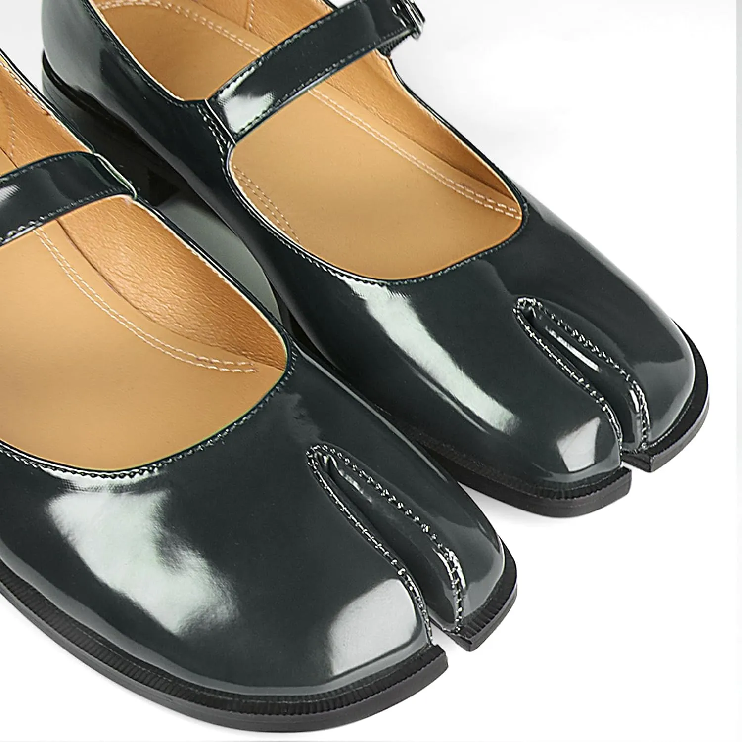 Tabi Mary Jane Shoes Women Split Toe Ankle Buckle Strap Womens Flats Comfort Casual Dressy Party School Work Dress Pumps Shoes
