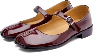 Tabi Mary Jane Shoes Women Split Toe Ankle Buckle Strap Womens Flats Comfort Casual Dressy Party School Work Dress Pumps Shoes