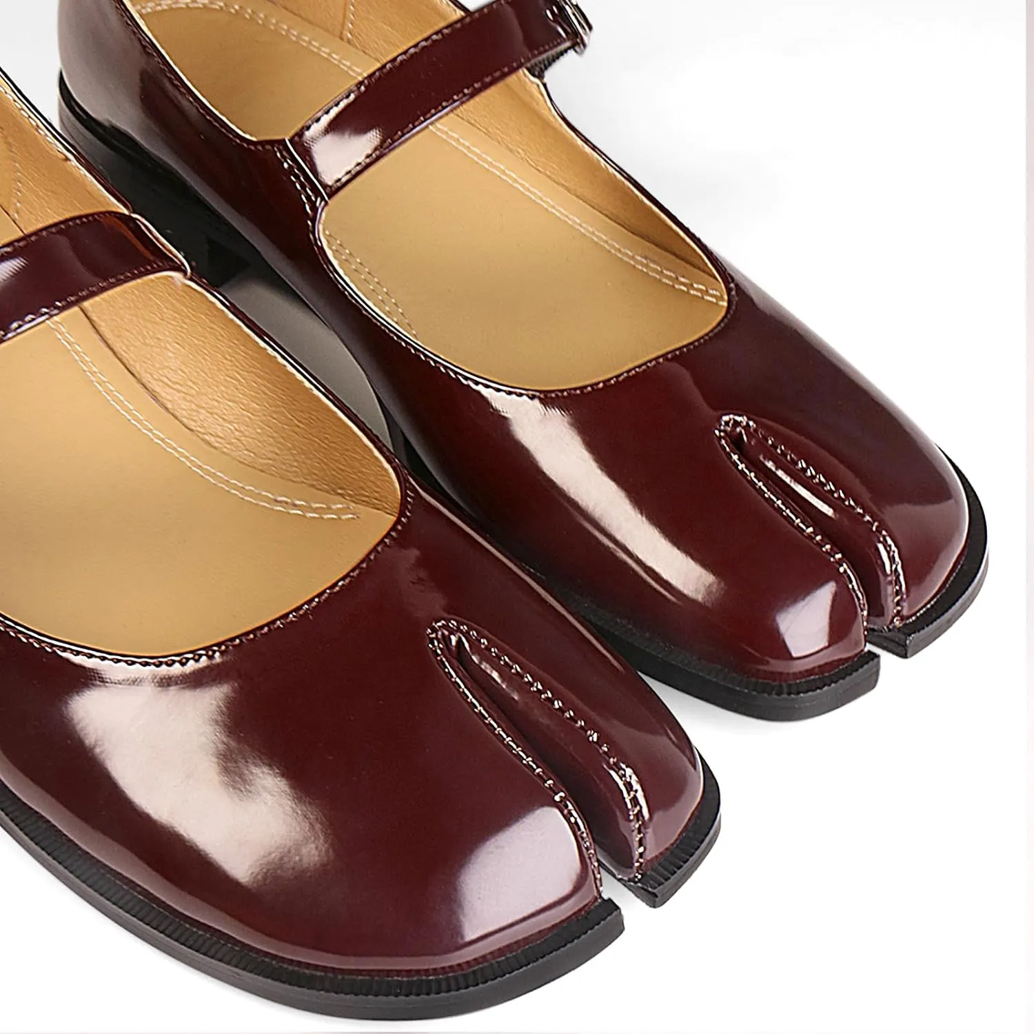 Tabi Mary Jane Shoes Women Split Toe Ankle Buckle Strap Womens Flats Comfort Casual Dressy Party School Work Dress Pumps Shoes