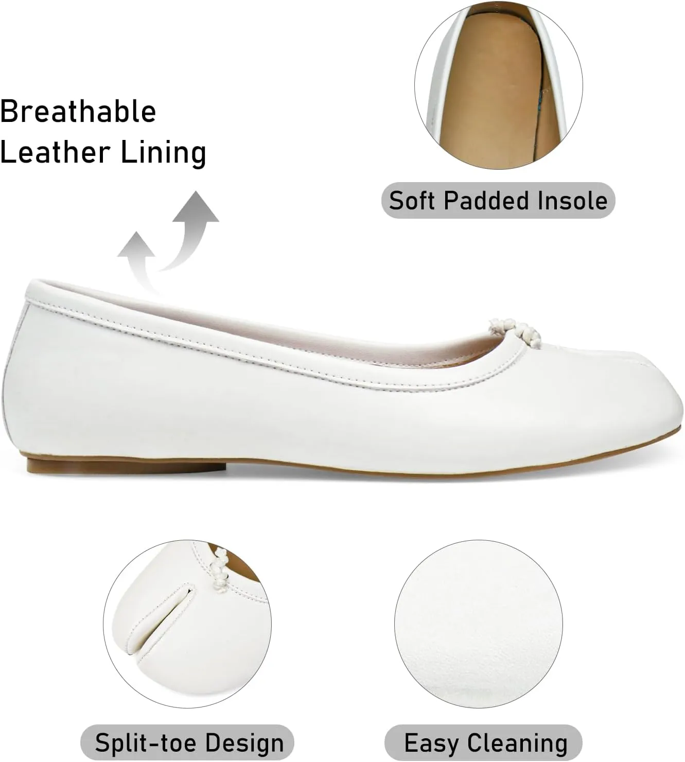 Tabi Shoes Women Split Toe Wide Width Ballet Flats Comfort Casual Work Shoes for Women Office 2025 Spring