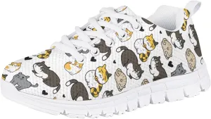Tennis Shoes for Girls Sneakers Flat Walking Breathable Casual Gym Shoes