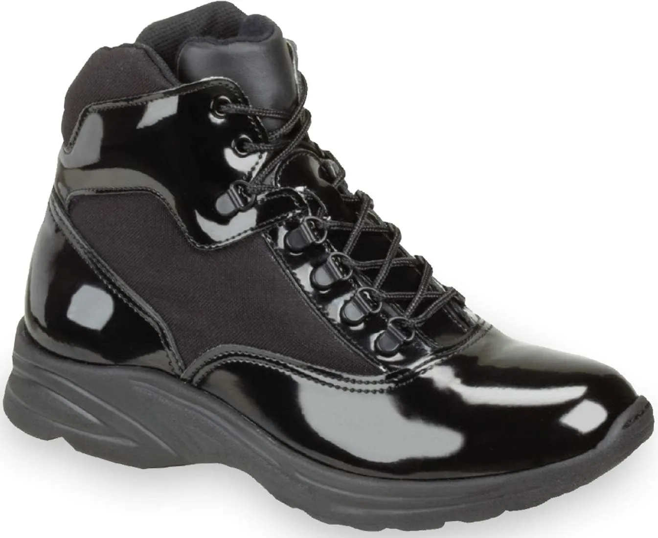 Thorogood Uniform Classics Poromeric Cross-Trainer Plus 6” Black Military and Police Boots for Men and Women with Slip-Resistant Outsole and Memory Foam Insole; Made in USA