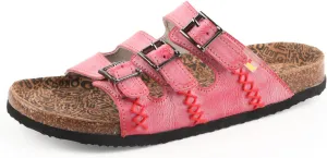 TMA EYES Womens Flat Slide Sandals with Arch Support Strap Adjustable Buckle Non Slip Rubber Sole